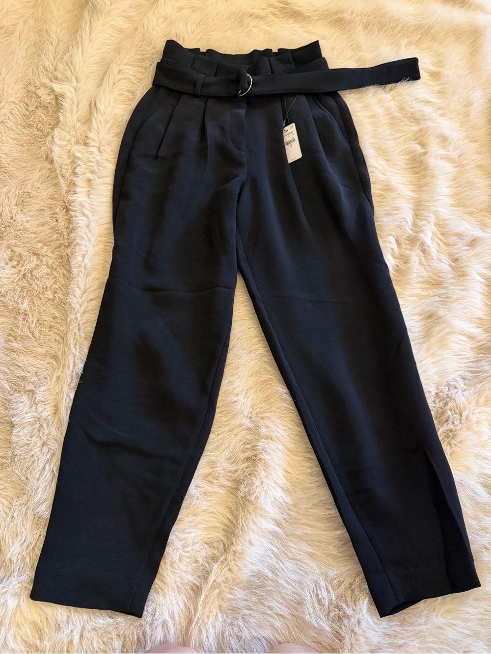 Express Black High Waisted pinched waist Ankle Trousers